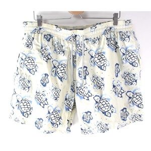 Vilebrequin Swim - Vilebrequin Ivory Blue Sea Turtle Swim Trunks Vilebrequin Swim - Vilebrequin Ivory Blue Sea Turtle Swim Trunks